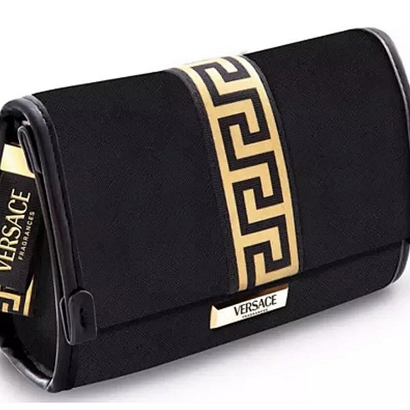 VERSACE FRAGRANCE Handbags - 🔥 Versace Fragrances Black Gold Travel Case Clutch Purse Pouch+ Dust Bag -New-